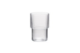 Hermia MRT-R-1009 Vaso de Vidrio 100% Cristal Transparente 300 ml 7x7x11 cm Apto Lavavajillas y Microondas